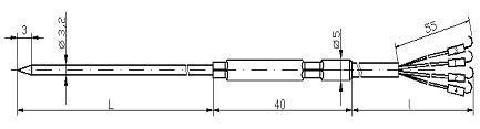 Габаритные размеры термометра сопротивления ТСП-0395