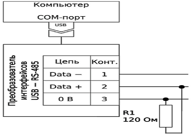 Схема. Преобразователь USB-RS485 СП3301