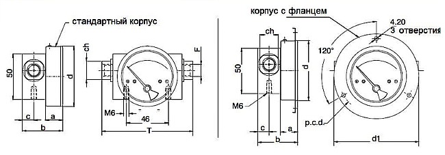 Схема. Взрывозащищённый дифманометр ЭКД-100НА/160НА/80НА-200М/300М/400М-Exd