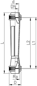 Габаритные размеры ротаметров Georg Fischer SK-10...41 (с красным поплавком)