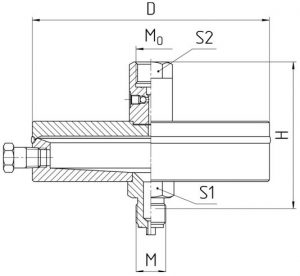 Габаритный чертеж разделителя РСМ-310-2,5 с промывочным отверстием