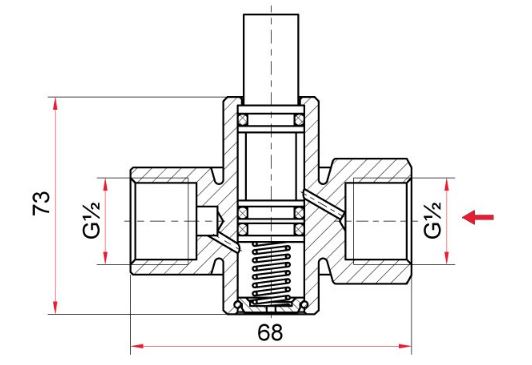 Габаритный чертеж запорного клапана VE2-2