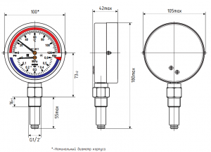 термоманометр МПТ-d100 исполнение радиальное