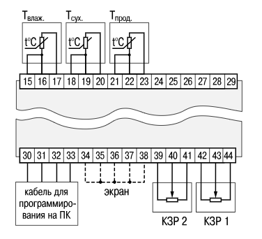 МПР-51-Щ4 Схема подключения транзисторных ключей и выходных устройств
