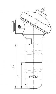 Термопара ТХА-0196-Е, конструктивное исполнение и габаритные размеры