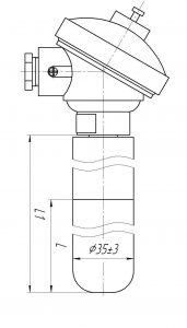 Термопара ТХА-0196-ЕМ, конструктивное исполнение и габаритные размеры