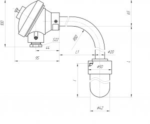 Термопара ТХА-0196С, конструктивное исполнение и габаритные размеры