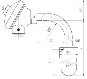 Угловые термопары ТНН-0196-СК, конструктивное исполнение и размеры
