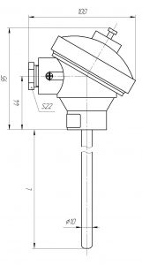 Конструктивное исполнение (рисунок) термопар ТХА/ТХК/ТНН-1193,-1293