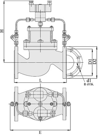 Клапаны запорно-регулирующие с электромагнитным приводом АГТ-71, Ду 40-200, с поршневым приводом