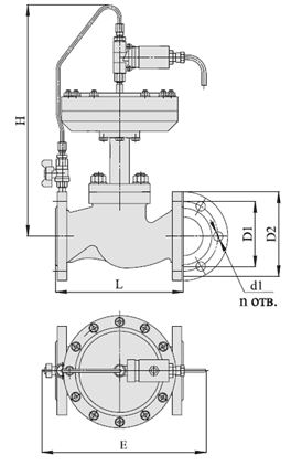 Клапаны запорные с электромагнитным приводом НО (АЗТ-70), Ду 40-50, с мембранным приводом