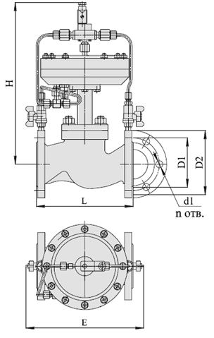 Клапаны запорные с электромагнитным приводом, НЗ, АЗТ-70, Ду 40-50, с мембранным приводом