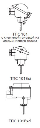 Конструктивное исполнение (рисунок) термопреобразователей ТПС-101-Exi/Exd