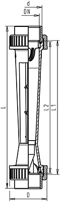 Габаритные размеры ротаметров GF-335 (поплавок с магнитом)