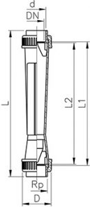 Габаритные размеры ротаметров SK-50...73 (поплавок без магнита)